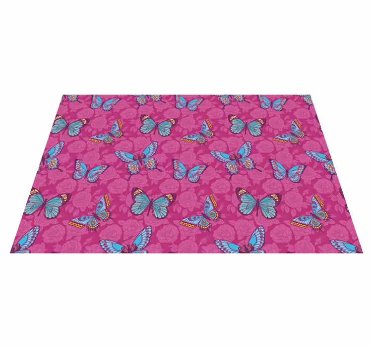 Vinyl Teppich Blumen schmetterlingsblumenmotiv - TenStickers