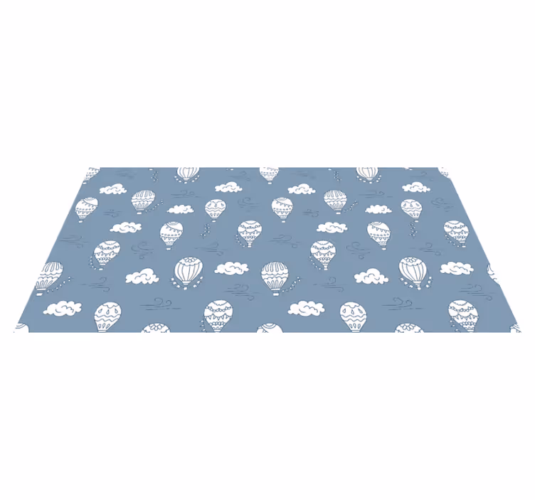 Vinyl Teppich Kinderzimmer weiße und blaue luftballons - TenStickers