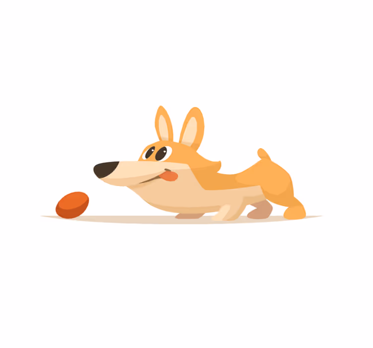 Vinyl Teppich kindlich spielerische corgi-jagd - TenStickers