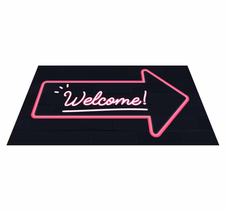Vinyl Teppich Eingang willkommen rosa pfeil - TenStickers