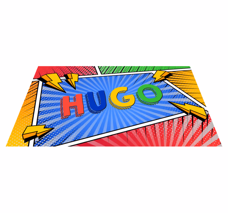 Vinyl Teppich kindlich bunter name mit beleuchtung - TenStickers