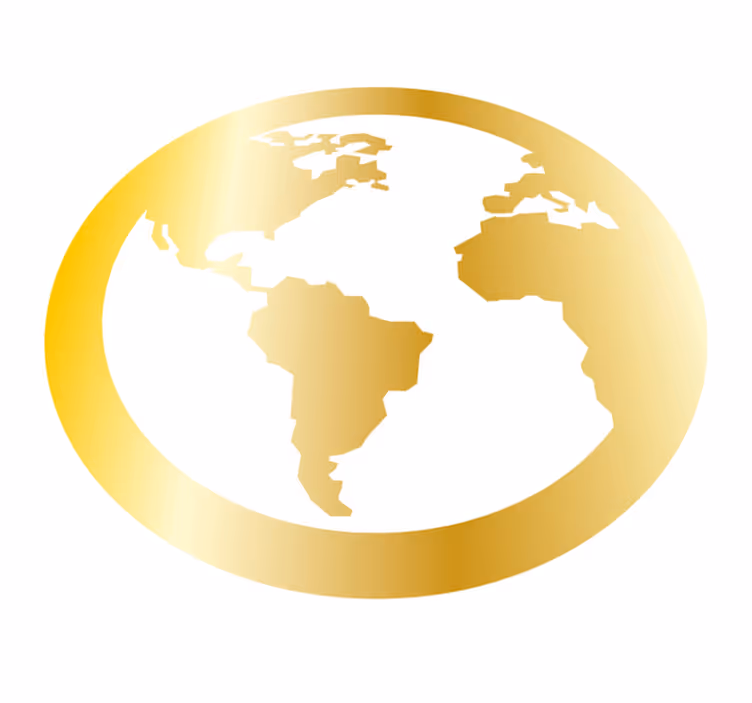 Vinyl Teppich Weltkarte golden globe-motiv - TenStickers