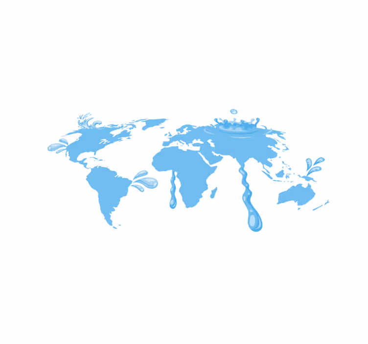 Vinyl Teppich Weltkarte blaues wasserdesign - TenStickers
