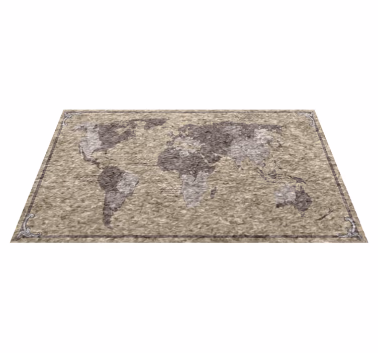 Vinyl teppich weltkarte mit globaler kartenillustration - TenStickers