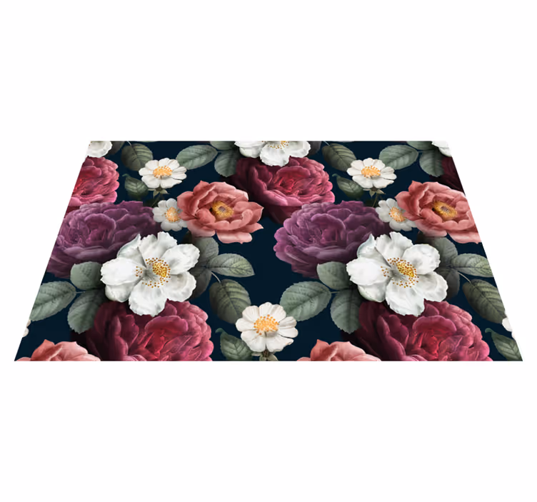 Vinyl Teppich Blumen botanische schicke raffinesse - TenStickers