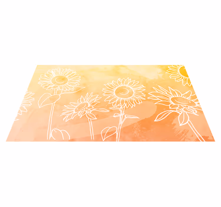 Vinylteppich Blumen Illustrierte sonnenblume - TenStickers