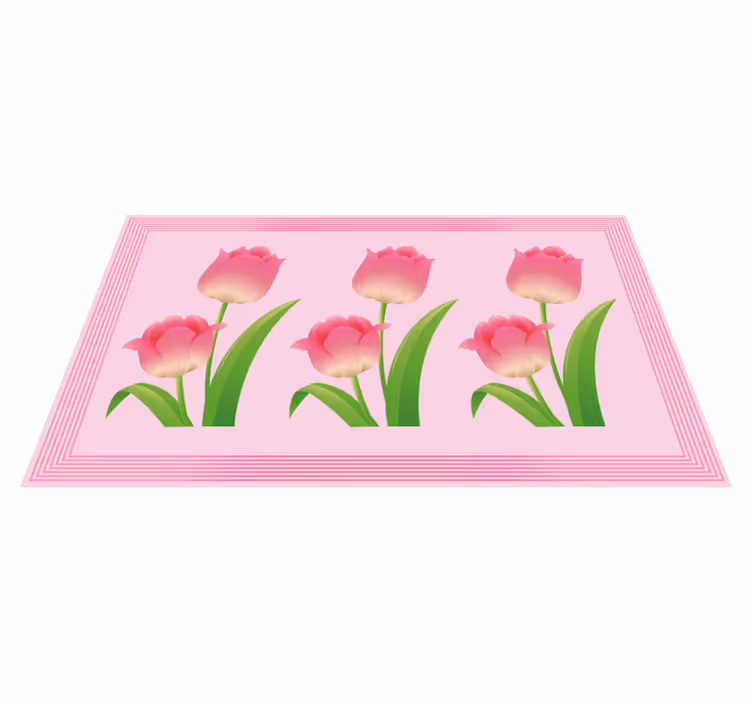 Vinyl Teppich Blumen rosa tulpenausstellung - TenStickers