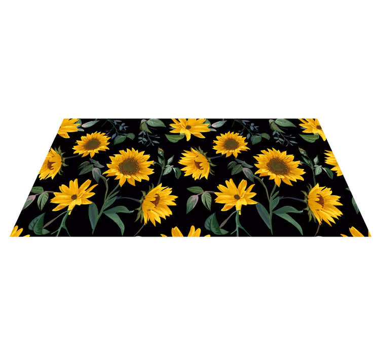 Vinyl Teppich Blumen sonnenblumen-blumenmuster - TenStickers