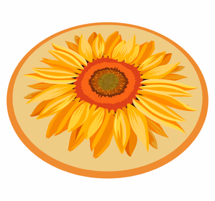 Vinyl Teppich Blumen sonnenblume rund - TenStickers