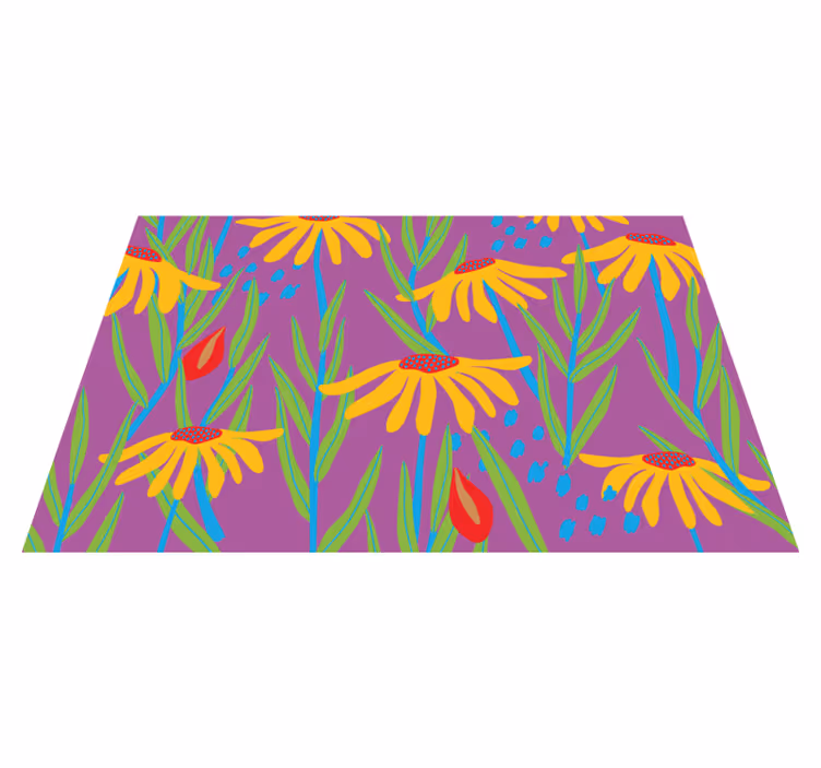 Vinyl teppich blumen lila botanisches arrangement - TenStickers