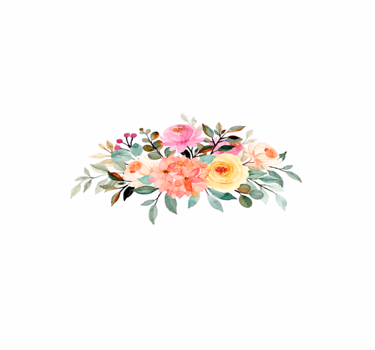 Vinyl teppich blumen florale komposition - TenStickers