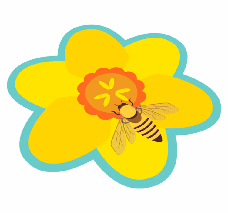 Vinyl Teppich Blumen biene auf einer sonnenblume - TenStickers