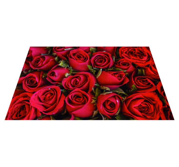 Vinyl Teppich Eingang leuchtend rote rosen - TenStickers