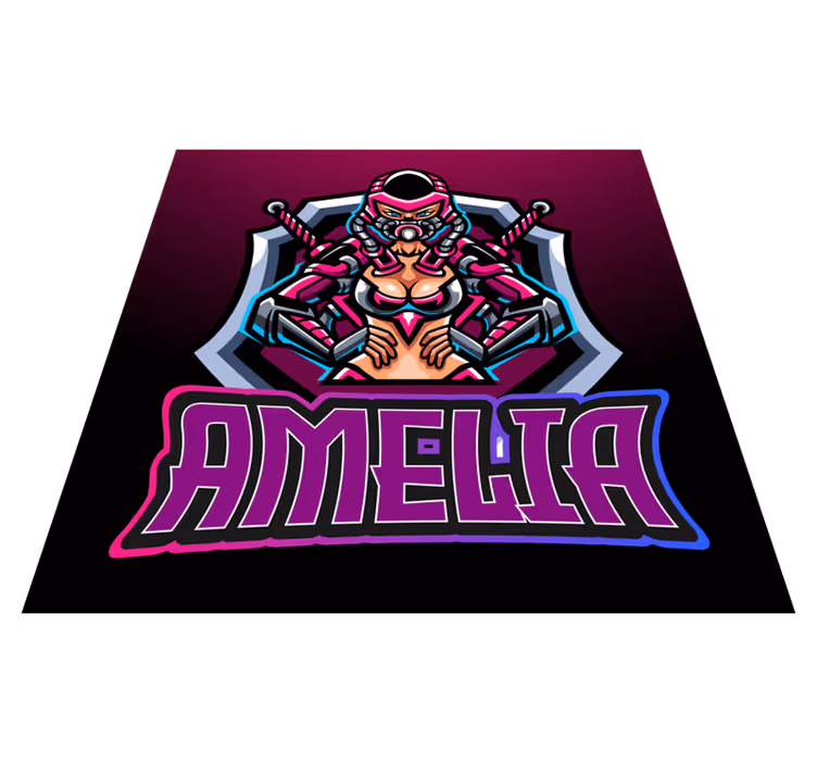 Vinyl Teppich Jugendzimmer gaming-heldin mit namen - TenStickers
