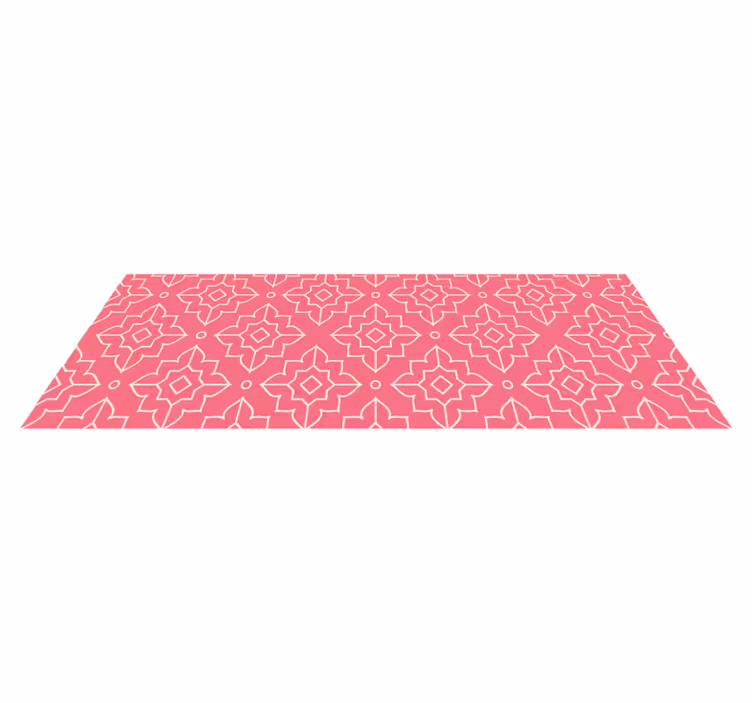 Vinyl Teppich geometrisch rosa gittermotiv - TenStickers