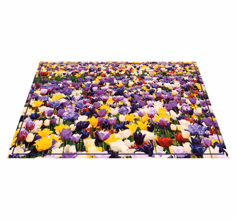 Vinyl teppich blumen farbenfrohe realistische explosion - TenStickers