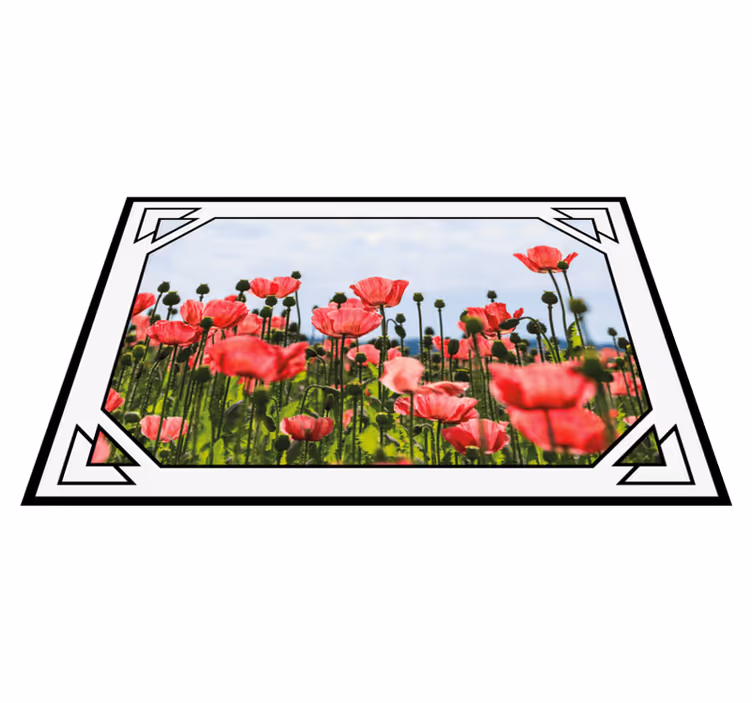 Vinyl Teppich Blumen buntes mohnfeld - TenStickers