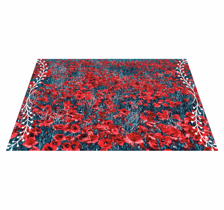 Vinyl Teppich Blumen lebendiges mohnfeld - TenStickers