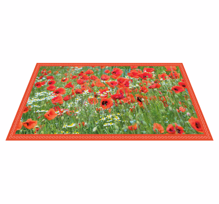 Vinyl Teppich Blumen realistisches mohnfeld - TenStickers