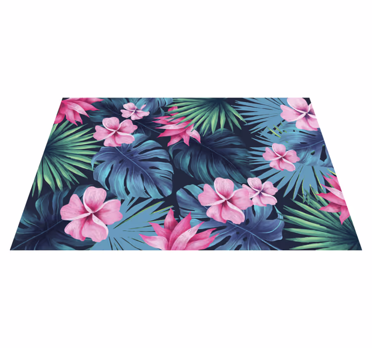 Vinyl Teppich Blumen tropisches blumenmotiv - TenStickers