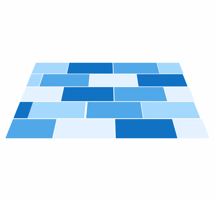 Vinyl Teppich Fliesenoptik blaues ziegelmuster - TenStickers