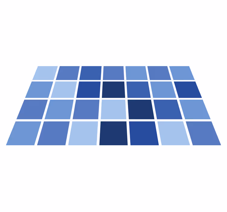Vinyl Teppich Badezimmer blaues gittermuster - TenStickers