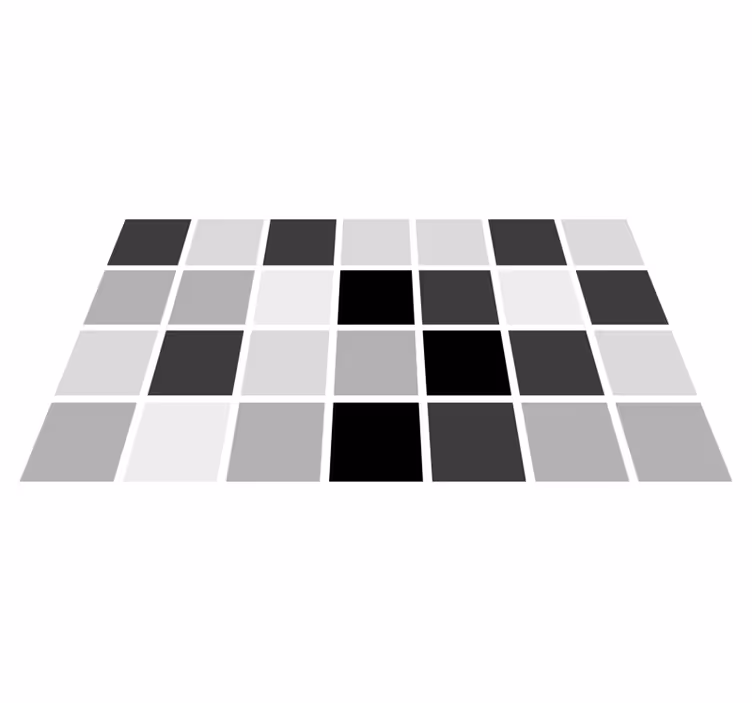 Vinyl Teppich Badezimmer grautöne quadrate - TenStickers