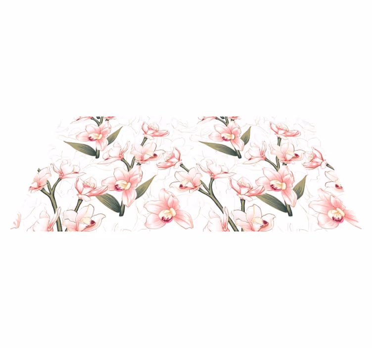 Vinyl Teppich Blumen zartes blumenmuster - TenStickers