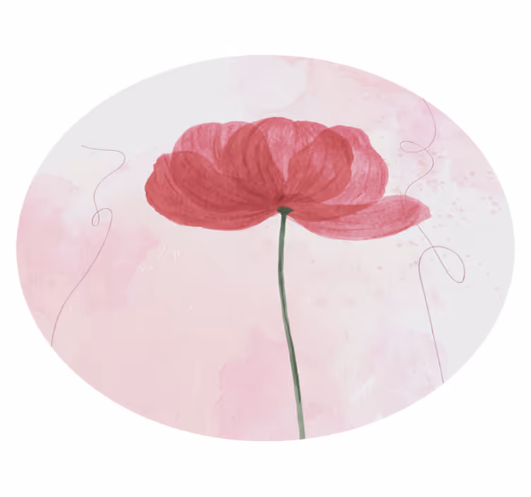 Vinyl teppich blumen aquarella mohn design - TenStickers