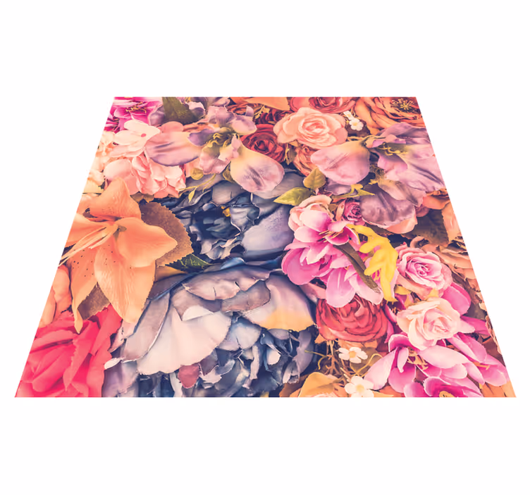 Vinylteppich Blumen Farbenfrohe blumen - TenStickers