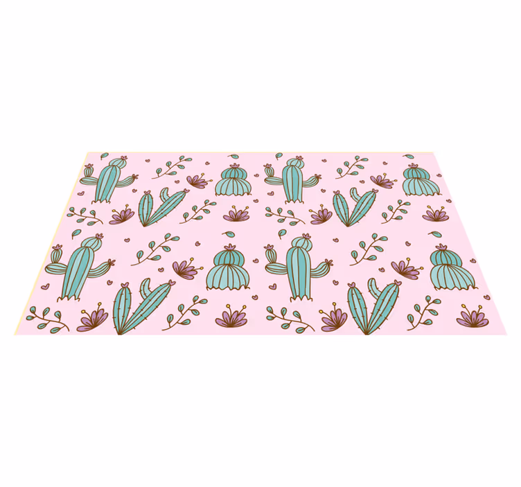 Vinyl Teppich Blumen kaktus blumenmuster - TenStickers