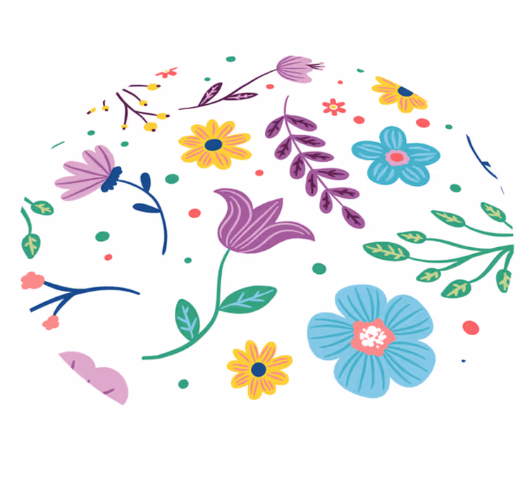 Vinyl Teppich Blumen lebendige florale inspiration - TenStickers
