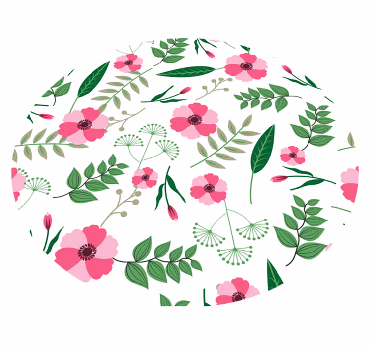 Vinyl Teppich Blumen bezauberndes blumenmuster - TenStickers