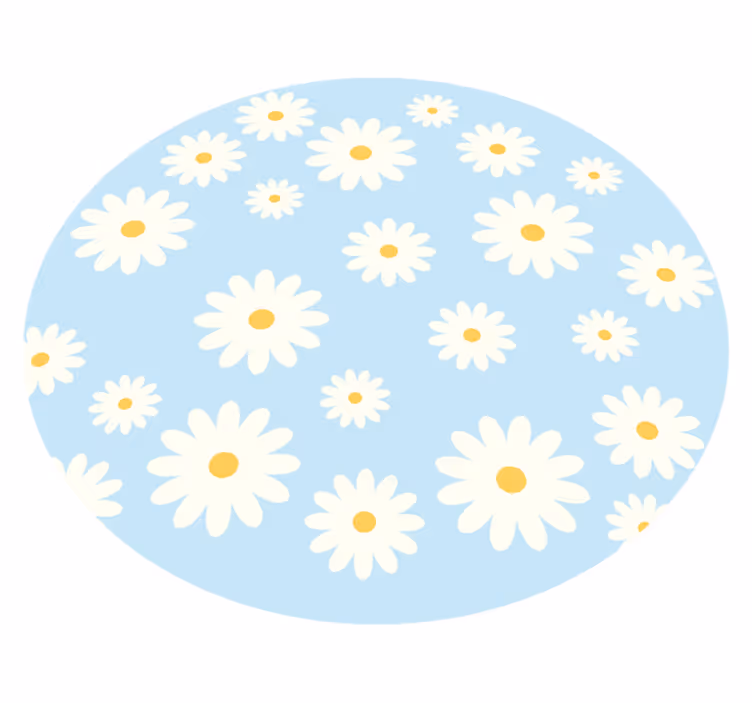 Vinyl Teppich Wohnzimmer gänseblümchen-blumenemblem - TenStickers