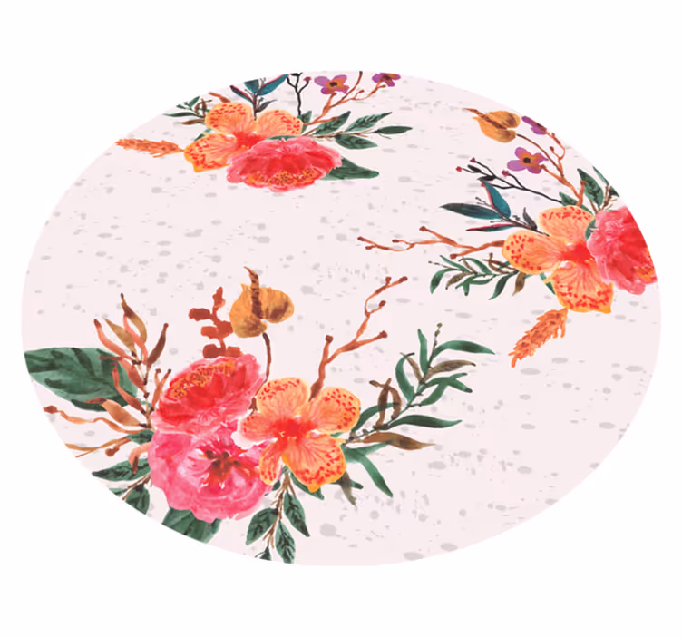 Vinyl teppich blumen pfingstrosen und orchideen - TenStickers
