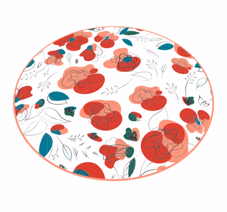 Vinyl Teppich Blumen blühendes florales element - TenStickers