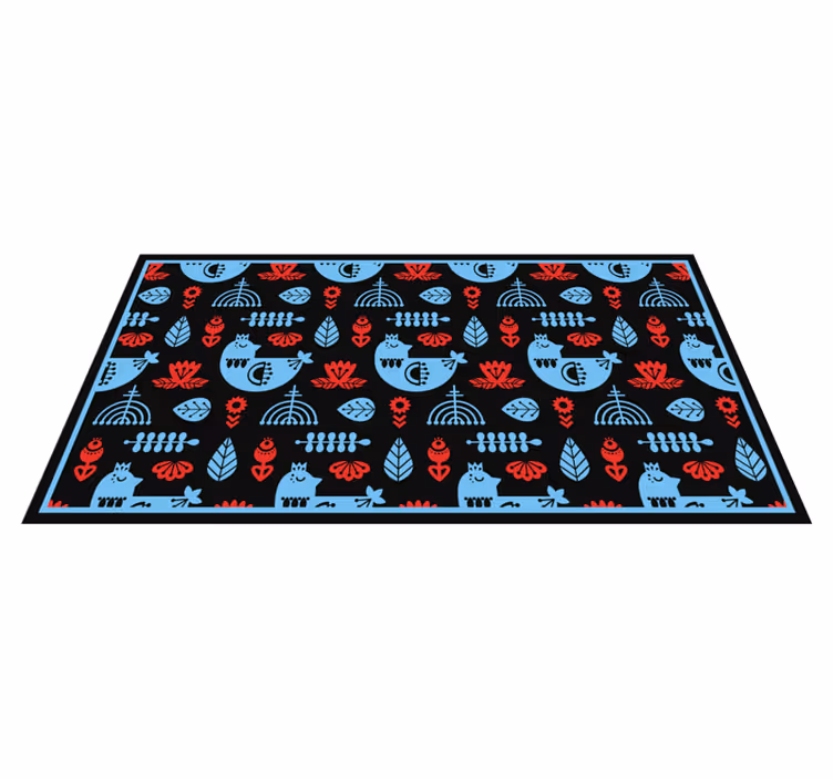 Vinyl Teppich Tiere bunte volksmuster - TenStickers