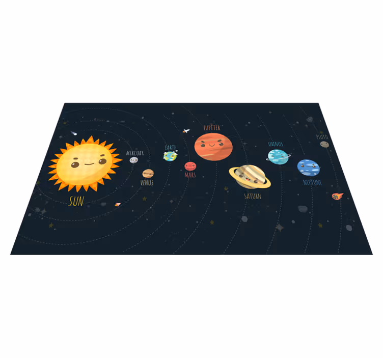Vinyl Teppich Baby reise ins sonnensystem - TenStickers