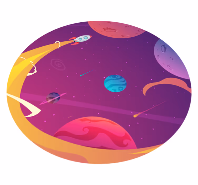 Vinyl Teppich Sterne kosmische raketenreise - TenStickers
