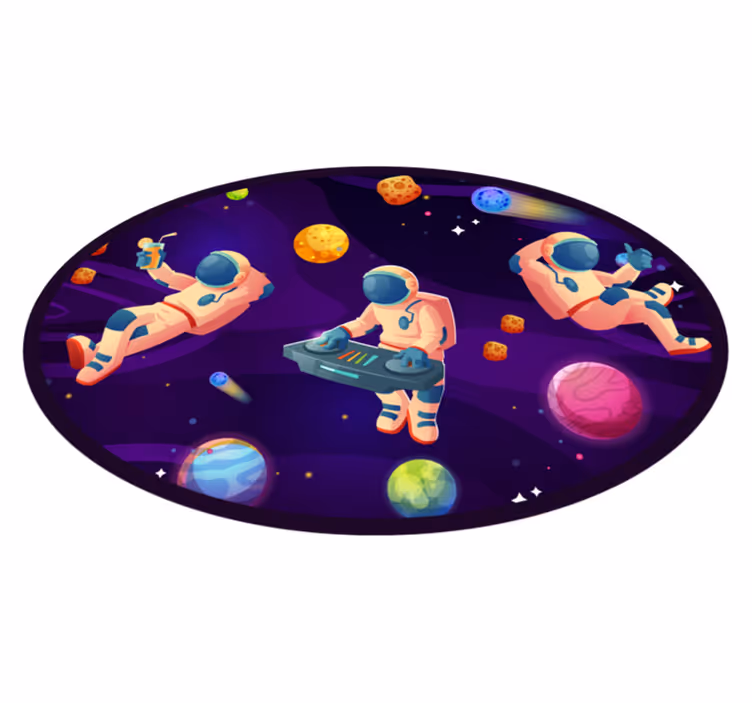 Vinyl Teppich Sterne astronautenparty-design - TenStickers