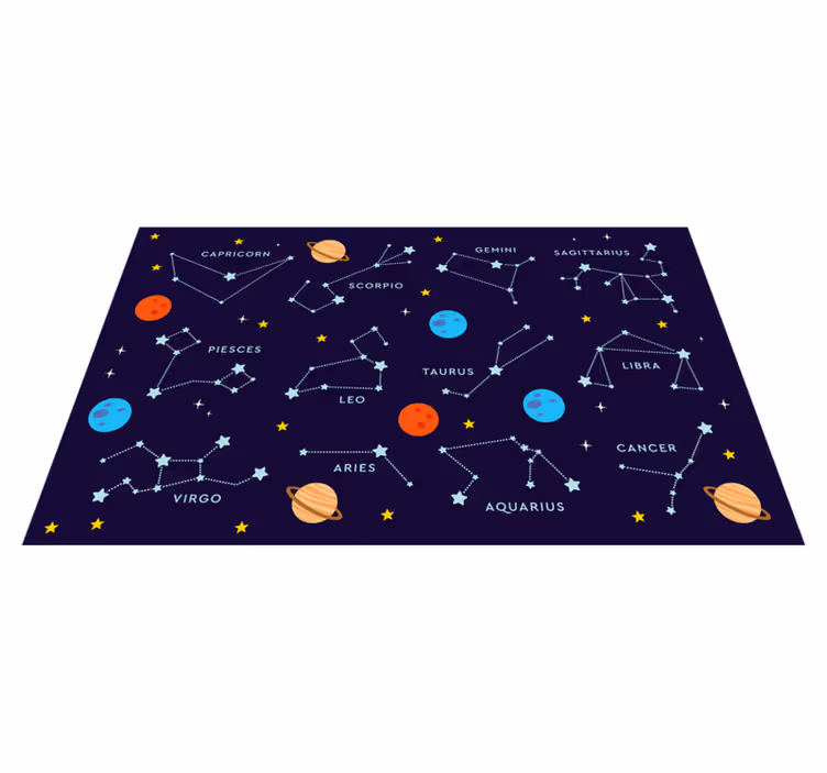 Vinyl Teppich kindlich himmlischer tierkreis - TenStickers