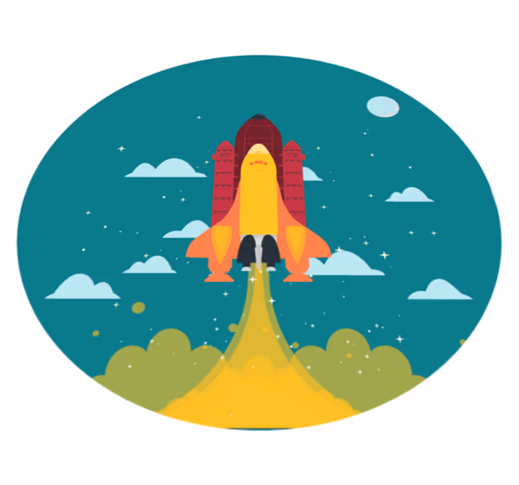 Vinyl Teppich Sterne raketenstart - TenStickers