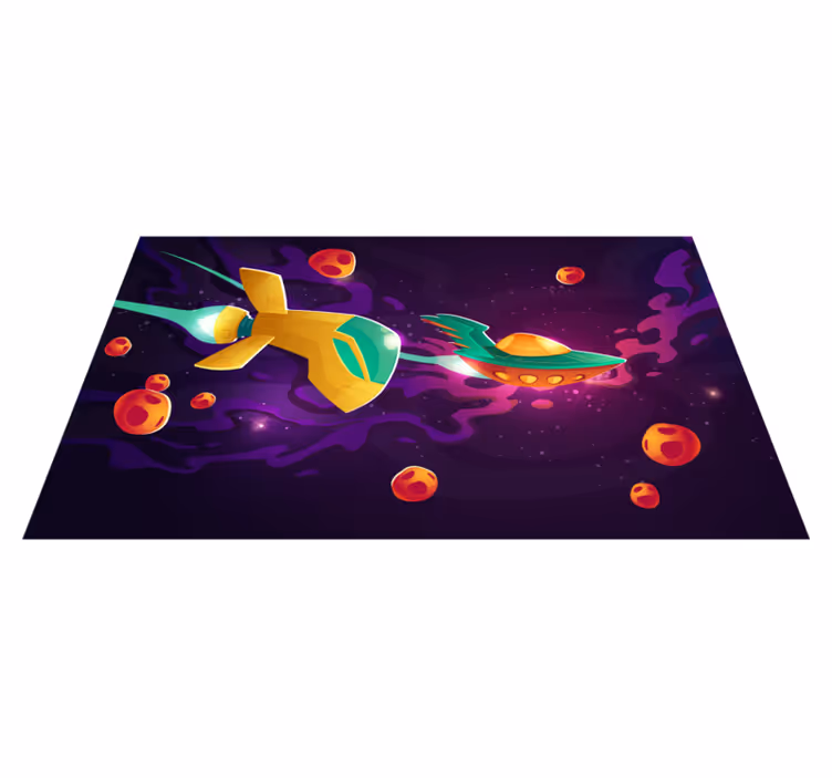 Vinyl teppich kindlich kosmische reise konzept - TenStickers