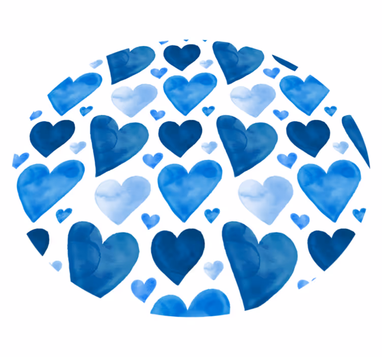 Vinyl Teppich Jugendzimmer blaues herzmuster - TenStickers