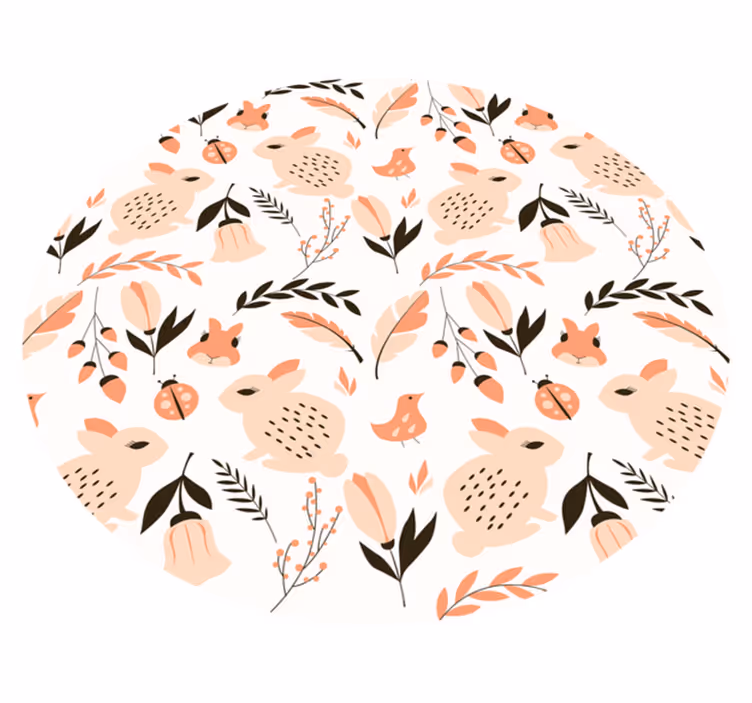 Vinyl Teppich Kinderzimmer sanftes häschen mit blumen - TenStickers