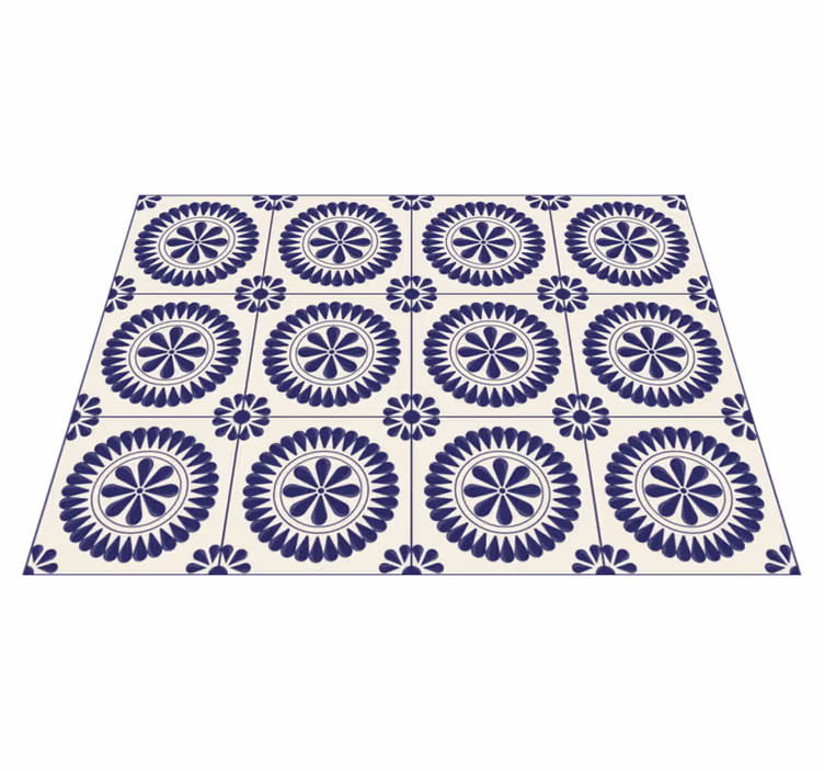 Vinyl Teppich Mosaik kreisförmiges blumenmotiv - TenStickers