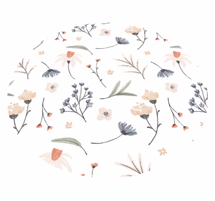 Vinyl Teppich Blumen minimalistisches elegantes design - TenStickers