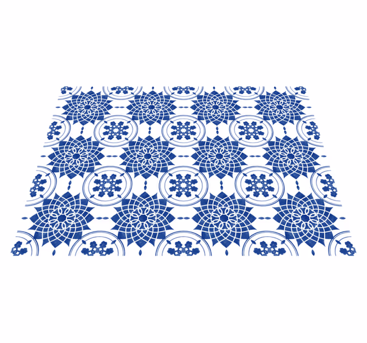 Vinyl Teppich Mandala komplizierte blaue motive - TenStickers