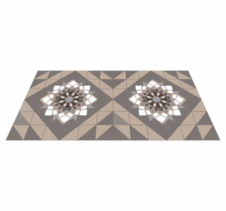 Vinyl Teppich Mosaik geometrisches blumenmotiv - TenStickers