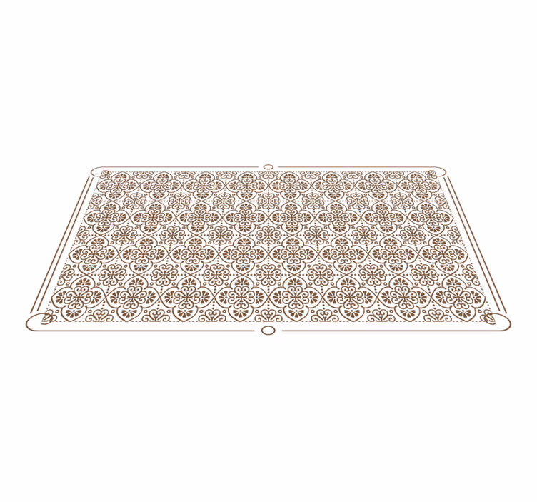 Vinyl Teppich Fliesenoptik komplizierte florale elemente - TenStickers